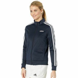 Adidas Women's Navy & White 3 Stripe Track Jacket Full Zip (DUO665) Size XS NWT